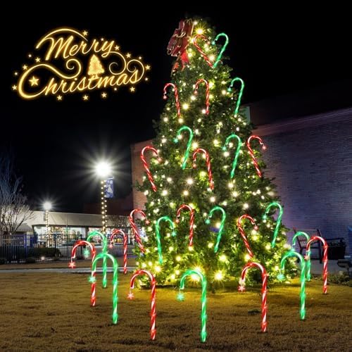 DAMEING 10 Pack 21in Solar Candy Cane Lights - Image 4