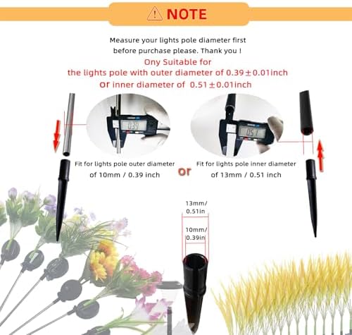 Replacement Stakes for Solar Lights, 10Pack ABS Reinforced Ground Spikes(Fit for Pole Outer Diameter 0.39 inch & Inner 0.51 inch), Solar Wheat Ear Lights Stakes for Outdoor Pathway Christmas - Image 2