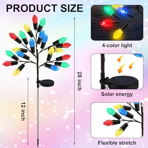 Glooglitter 4 Pcs Christmas Solar Pathway Lights Outdoor Decorations - Image 2