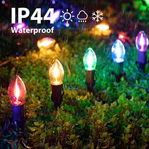 Brightown C9 Christmas String Lights Outdoor - 25.7 Feet 20 LED Christmas Pathway Lights with 20 Stakes Connectable Waterproof for Driveways Xmas Holiday Patio Decoration, Multicolored - Image 2
