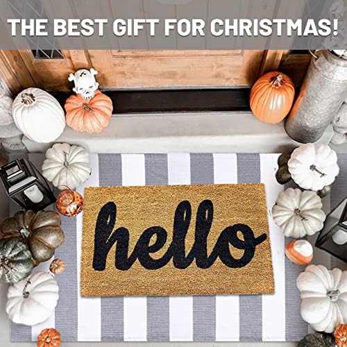 IOHOUZE Grey White Striped Rug -3X5 Front Door Mats Outdoor,Washable Rug for Front Porch Decor,Spring Summer Welcome Mats Outdoor Indoor, Doormat for Farmhouse/Entryway/Home Entrance - Image 2