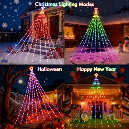 HOLILLUMA 16.4FT Smart Waterfall String Lights Outdoor Christmas Decoration - Image 2