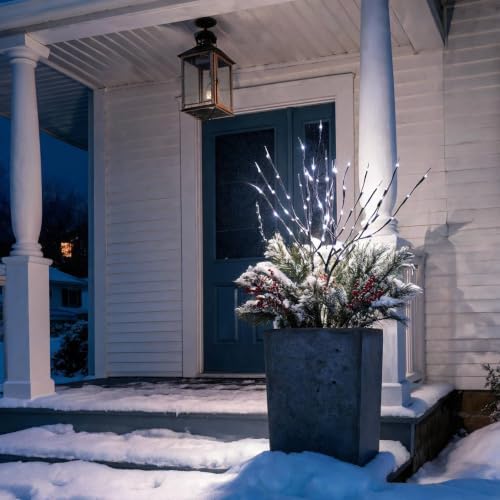 AMARS 3pcs Lighted Artificial LED Branch Lights with Timer Battery Operated Christmas Fairy Spirit Decorative Twig Tree Decorations for Vase Home Living Room (29inch, Auto 6H ON/18H Off, White) - Image 4