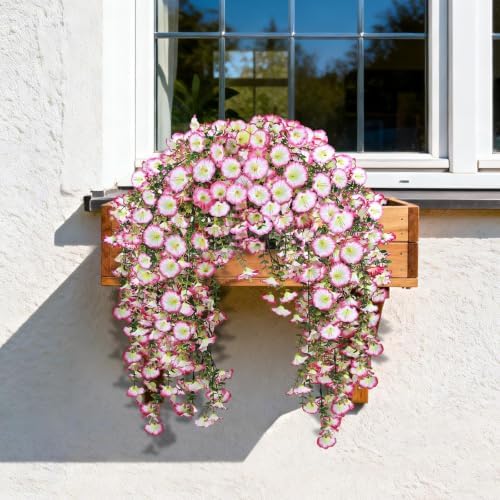 Artificial Hanging Flowers for Outdoors, 2 PCS 300 Blooms, Pink - Image 6