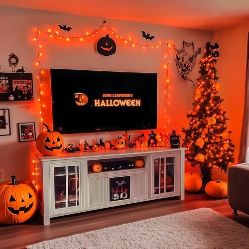 JMEXSUSS 200LED Halloween Lights Outdoor, 66ft Orange String Lights Plug in - Image 4