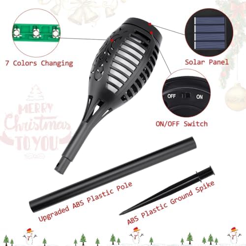 Christmas Decorations Outdoor, Multicolor Flickering Solar Christmas Lights - Image 3