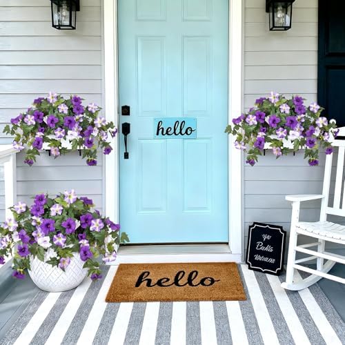 Ammyoo 4 Pcs Artificial Fake Petunia Flowers for Outdoor Decoration - Image 4