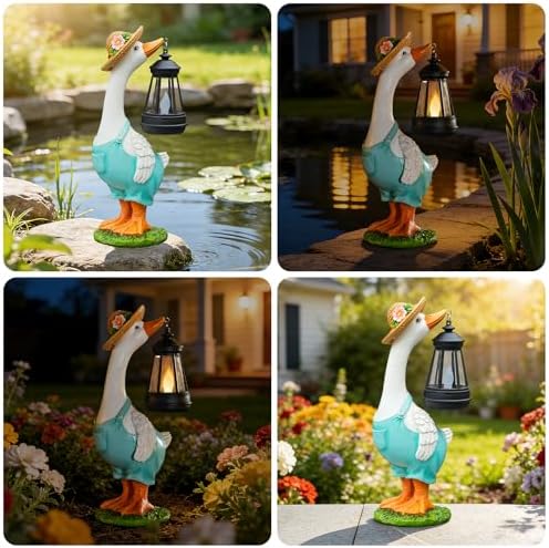 Solar Garden Outdoor Statues Goose, Goose Outdoor Lawn and Garden Statue, Lawn Decor Statue for Patio, Balcony, Yard Ornament - Gifts for Mom Grandma Women - Image 6