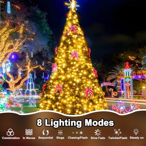 328 FT 1000 LED String Lights Outdoor Indoor, Christams String Lights Waterproof 8 Modes & Timer, Fairy Lights Plug in for Bedroom, Weeding, Patio, Party, Holiday,Christmas Decor (Warm White) - Image 2