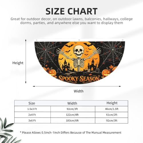 Halloween Skeleton Semicircular Hanging Decorative Bunting Flag 2pcs - Image 3