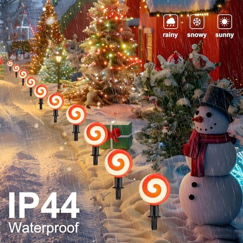 Ultimate Unicorn Christmas Decoration Lollipop Pathway Lights Red - Image 5