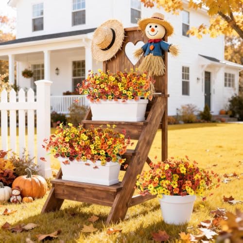 INQCMY 24 Pcs Artificial Mums for Outdoors Planters Fake Flowers Fall Decor - Image 4
