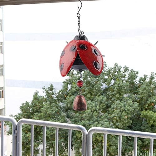 GORGECRAFT Metal Ladybug Wind Chime Lucky Wind Bell Rustic Home Ornaments for Garden Yard Patio Indoor Outdoor Hanging Decoration - Image 7