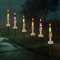 Hourleey Halloween Decorations, 10 Pack Skull Candle Lights with Stakes, Battery Operated Waterproof Pathway Decor with Timer for Indoor Outdoor Front Pathway Lawn Yard Garden by Hourleey