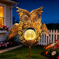 Go2garden Solar Lights Outdoor Owl Garden Gifts Mom Metal Stakes Lights for Lawn Ornaments, Yard Art, Pathway Decorations,Birthday Mothers' Day Gift for Grandma Wife (Bronze) by Go2garden