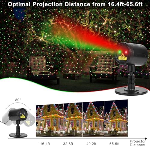 Christmas Projector Lights Outdoor, Red & Green Laser Light Projector - Image 5