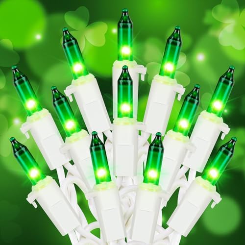 Hopolon St. Patrick's Day Lights,2 Pack Total 100 Count 26 FT,White Wire by Hopolon
