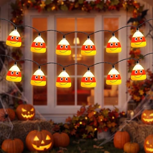 Halloween String Lights Decorations Outdoor, 8.5Ft 10LED Candy Corn Lights by Unknown