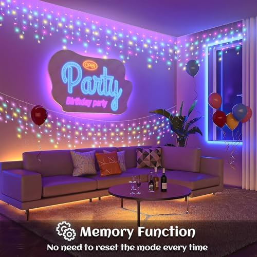 33ft Icicle Lights for Outside, Christmas Lights Outdoor Indoor, 400 LED Twinkle String Light with 75 Drops Clear Wire Short Curtain Light for Thanksgiving Room Home Wall Bedroom, Pastel Multicolor - Image 4