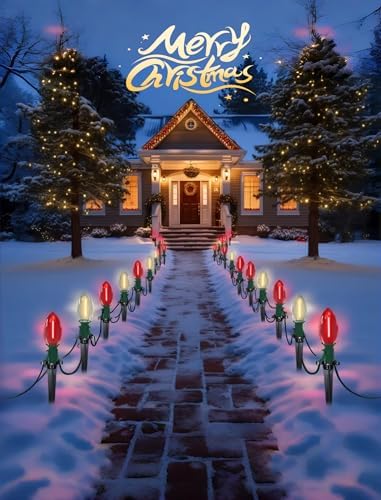 19.5FT C9 LED Red and White Christmas Pathway Lights with 10 Bulbs - Image 7