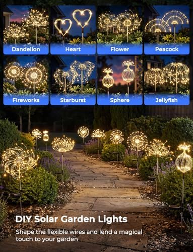 Brightown 150 LED Solar Garden Firework Lights Christmas Decorations, 2Pack - Image 3