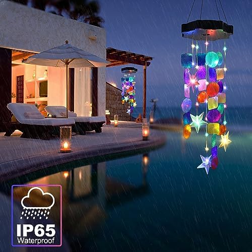 Solar Wind Chimes of Outside, Colorful Solar Shell Gift for Mom Grandma - Image 5