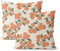 Fall Burnt Orange Pillow Covers 22x22 Inch 2 Pcs Green Hydrangea Flower Decor Throw Pillows Vintage Floral Seasonal Autumn Outdoor Decoration Pillowcase Linen Cushion Cover for Couch Sofa by DAFENA