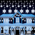 Snowflake Christmas Lights Outdoor, 8.2ft 144 LED Connectable Xmas String Light Plug in, Hanging Icicle Lights for House, Eaves, Outside, Window, Roof, Yard, Fence Decor, White by Pellimo