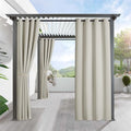 RYB HOME Outdoor Curtains for Patio Waterproof Block Sunlight Thermal Insulated Privacy Assured Thick Outside Curtains for Pergola, Deck, Gazebo, W52 x L90, Natural, 1 Panel by RYBHOME