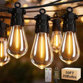 50FT Outdoor String Lights with Remote, 20 Dimmable Shatterproof LED Bulbs, Waterproof Patio & Backyard Lights for Pergola, Deck, Garden, Bistro, Commercial Grade Hanging Lights by Unknown