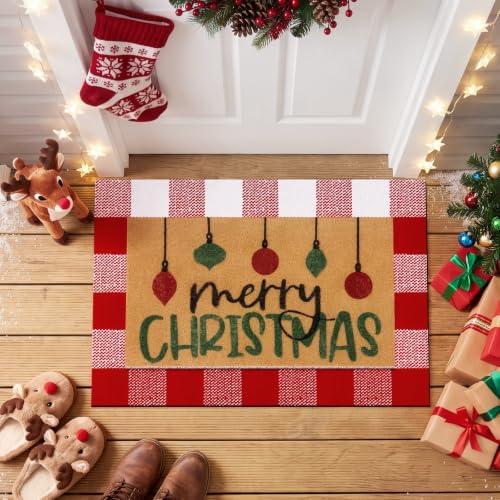 Tinideya 2 Pcs Christmas Layered Doormat Set, Merry Christmas Ornaments - Image 3