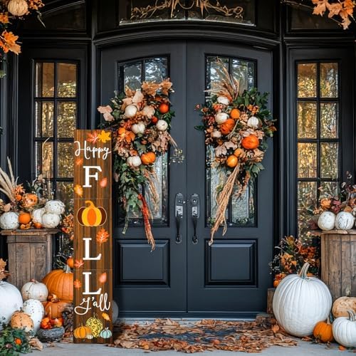 Yerliker Fall Porch Sign Outdoor Decor 47" Large Welcome Decoration - Image 6