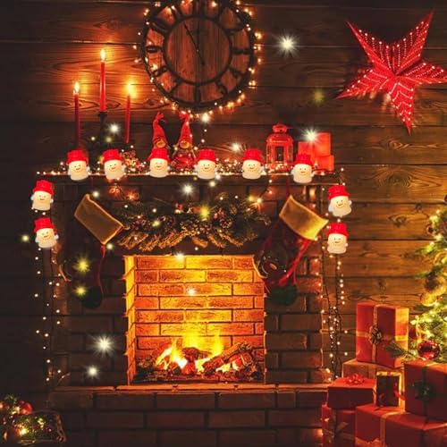 Christmas Snowman String Lights , 8.5Ft Christmas Decorations String Lights Indoor with 10 Cute Snowman Head Lights, Hanging Snowman Fairy Lights UL Listed for Outdoor Christmas Holiday Party Decor - Image 6