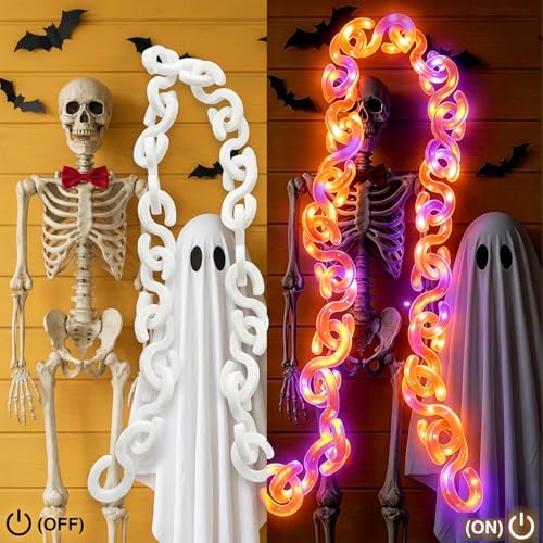10 ft Halloween Chain Lights, Orange Purple Halloween Lights - Image 4