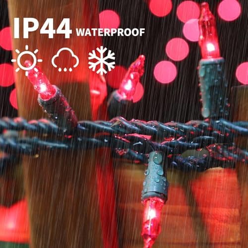 LAMPHOME Pink Christmas Valentine's String Lights 100 Mini Incandescent Fairy Light Decor 20 Ft Green Wire Indoor & Outdoor Party Patio Bedroom, Xmas Tree Garland Easter Holiday Decoration - Image 4