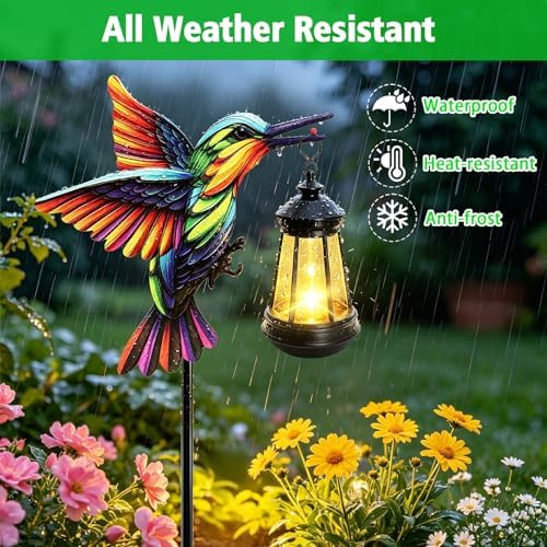Solar Lights Hummingbird Garden Outdoor Decor,Hummingbird Stake - Image 3