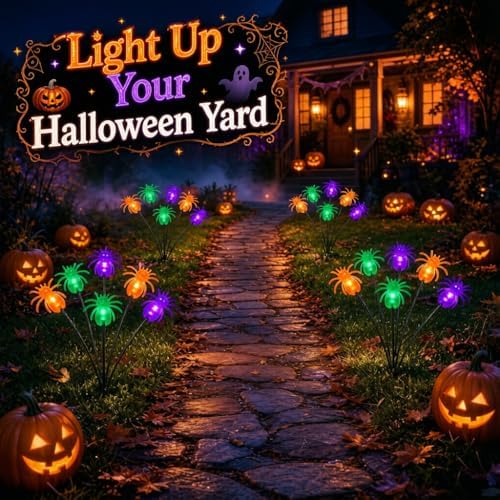 Spider Solar Halloween Decorations Outdoor, Solar Pathway Stake Lights - Image 6