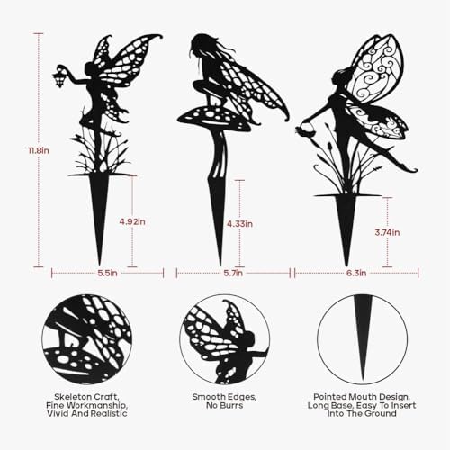 Decorative Garden Stakes, Fairy Garden Statues for Home and Garden (9) - Image 3