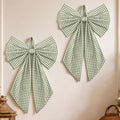 Suncalla 2 Pcs Green Christmas Gingham Wreath Bows 18'' x 12'' by Unknown