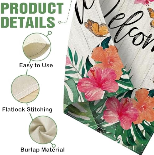 Dyrenson Welcome Spring Summer Tropical Plant Decorative Garden Flag - Image 4