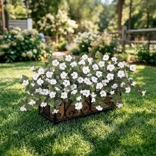 Ammyoo 2PCS Artificial Petunias Flowers Fake Plants for Outdoor Decoration - Image 7