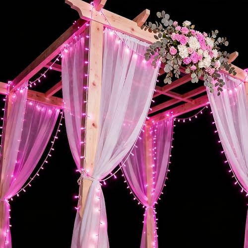 LAMPHOME 500 LED Pink String Lights, 165FT Plug in Waterproof with 16 Twinkle Modes, for Valentine’s Day, Easter, Mother’s Day, Christmas Decor, Indoor Outdoor Bedroom Yard Wedding Decoration - Image 2