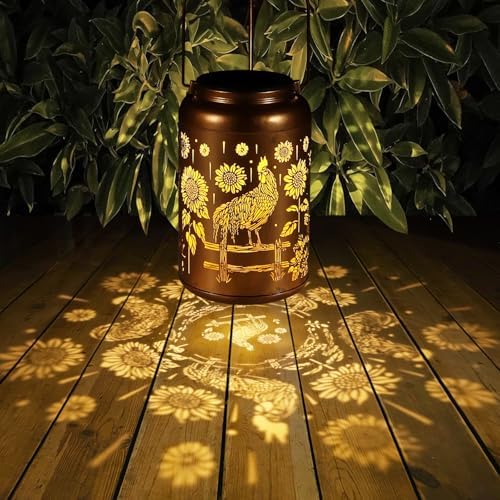 Rooster Solar Lanterns Outdoor Waterproof Garden Decor Gifts for Women - Image 3