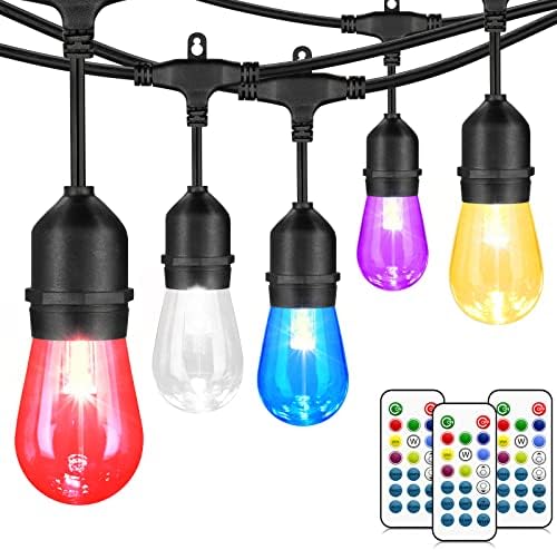 Mlambert Multicolor 96FT(2x48FT) LED Patio String Lights with Remote, Black by Mlambert