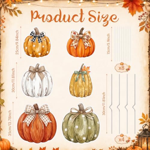 RattanView 6 Pack Outdoor Fall Thanksgiving Yard Signs Decorations Pumpkin Yard Stakes Front Porch Decor Autumn Harvest Garden Lawn Patio Signs for Fall Thanksgiving Day - Image 3