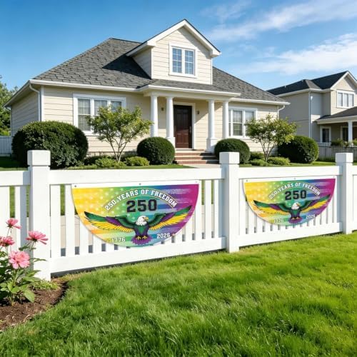250th Usa Patriotic Semicircular Hanging Decorative Bunting Flag 2pcs - Image 5