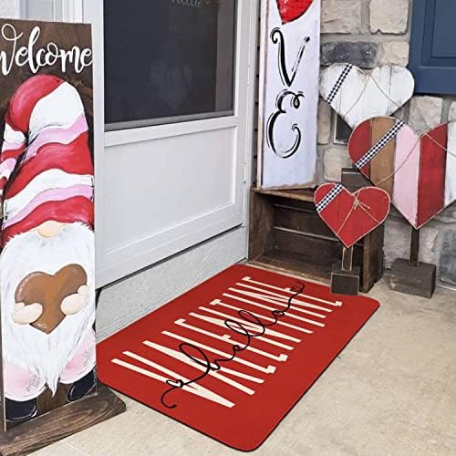 Valentines Door Mat,Red Hello Valentine Hearts Indoor Outdoor Non-Slip Valentine Doormat,Entryway Front Porch Valentine's Welcome Mat for Entrance Decor,30" x 17" - Image 5
