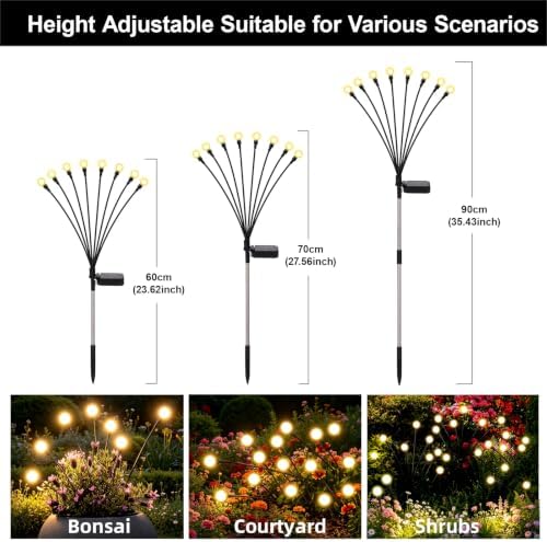 Solar Firefly Lights Outdoor Yard Garden Decor Warm White 8 Pack - Image 4