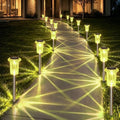 Eyrosa Solar Outdoor Lights Starburst Pattern, 10 Pack High-Visibility Lemon Yellow Housing, Waterproof Stainless Steel Solar Stake Lights for Pathway Garden Yard Walkway Driveway Lawn Outside Decor by EYROSA