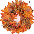24 lnch Artificial Fall Wreath for Front Door Autumn Wreath with Hanger by Nisoger